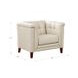 Elric Vanilla Leather Upholstered Accent Chair