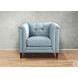Elric Spa Blue Leather Upholstered Accent Chair