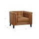 Elric Cognac Leather Upholstered Accent Chair