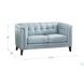 Elric Spa Blue Leather 62" Loveseat