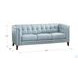 Elric Spa Blue Leather 84" Sofa