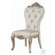 Gorsedd Cream Fabric and Golden Ivory Side Chair Set of 2