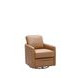 Turner Camel Leather Upholstered Swivel Glider Accent Chair
