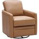 Turner Camel Leather Upholstered Swivel Glider Accent Chair