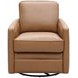 Turner Camel Leather Upholstered Swivel Glider Accent Chair