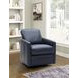 Turner Blue Leather Upholstered Swivel Glider Accent Chair
