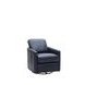 Turner Blue Leather Upholstered Swivel Glider Accent Chair