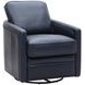 Turner Blue Leather Upholstered Swivel Glider Accent Chair