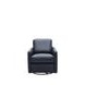 Turner Blue Leather Upholstered Swivel Glider Accent Chair