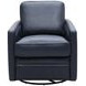 Turner Blue Leather Upholstered Swivel Glider Accent Chair
