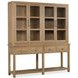 Driftwood Light Brown 4 Glass Door Display Sideboard with LED
