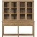 Driftwood Light Brown 4 Glass Door Display Sideboard with LED