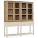 Driftwood Light Brown 4 Glass Door Display Sideboard with LED