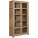 Driftwood Light Brown 2 Glass Door Display Cabinet