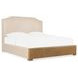 Driftwood Brown Upholstered Queen Panel Bed