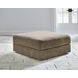 Camellia Court Coffee Upholstered Square Storage Ottoman with Casters