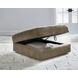 Camellia Court Coffee Upholstered Square Storage Ottoman with Casters