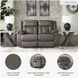 First Base Gunmetal Reclining Loveseat