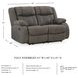 First Base Gunmetal Reclining Loveseat