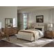 Pure Maple Syrup and Sandstone Performance Fabric Queen Upholstered Panel Bed