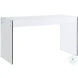 6903 Gloss White And Clear Glass Desk