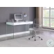6903 Gloss White And Clear Glass Desk