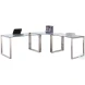 6931 Clear Glass And Polished Stainless Steel Small Desk