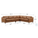 Isla Cognac Top Grain Leather Sectional