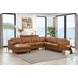 Isla Cognac Leather 4 Piece Modular Sectional with Nailhead Trim