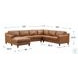 Isla Cognac Leather 4 Piece Modular Sectional with Nailhead Trim
