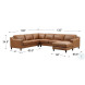 Isla Cognac Top Grain Leather RAF Chaise Sectional