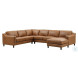 Isla Cognac Top Grain Leather RAF Chaise Sectional