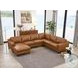 Isla Cognac Leather 4 Piece Modular Sectional with Nailhead Trim