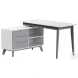 6934 White And Gray Rotating Home Office Desk
