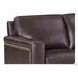 Kathleen Caramel Brown Leather Upholstered Lounge Chair with Nailhead Trim