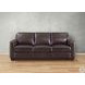 Kathleen Caramel Brown Leather 84" Sofa with Nailhead Trim