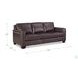 Kathleen Caramel Brown Leather 84" Sofa with Nailhead Trim
