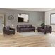 Kathleen Caramel Brown Leather 84" Sofa with Nailhead Trim