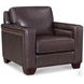 Kathleen Brown Leather Upholstered Lounge Chair with Nailhead Trim