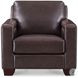 Kathleen Brown Leather Upholstered Lounge Chair with Nailhead Trim