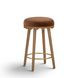Oodle Light Walnut Performance Vegan Mohair Upholstered Counter Height Stool