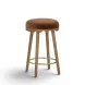 Oodle Light Walnut Performance Vegan Mohair Upholstered Counter Height Stool