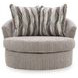 Jasmine Grove Fossil Upholstered Swivel Accent Chair with Pillow