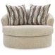 Jasmine Grove Oatmeal Upholstered Swivel Accent Chair with Pillow