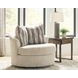 Jasmine Grove Oatmeal Upholstered Swivel Accent Chair with Pillow