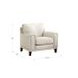 Halwyn Vanilla Leather Upholstered Accent Chair