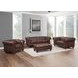 Waverly Caramel Leather Upholstered Rectangular Ottoman with Nailhead Trim