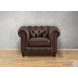 Waverly Caramel Leather Upholstered Accent Chair with Nailhead Trim