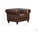 Waverly Caramel Leather Upholstered Accent Chair with Nailhead Trim