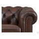 Waverly Caramel Leather Upholstered Accent Chair with Nailhead Trim